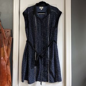 Jason Wu X Target Navy Polka Dot Shirt Dress With Tie Waist Size 2X